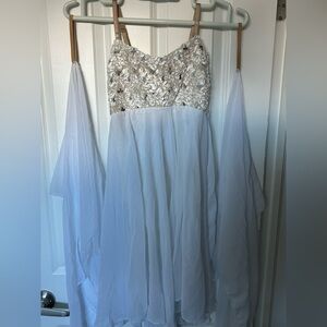 Elegant White and Silver Dress